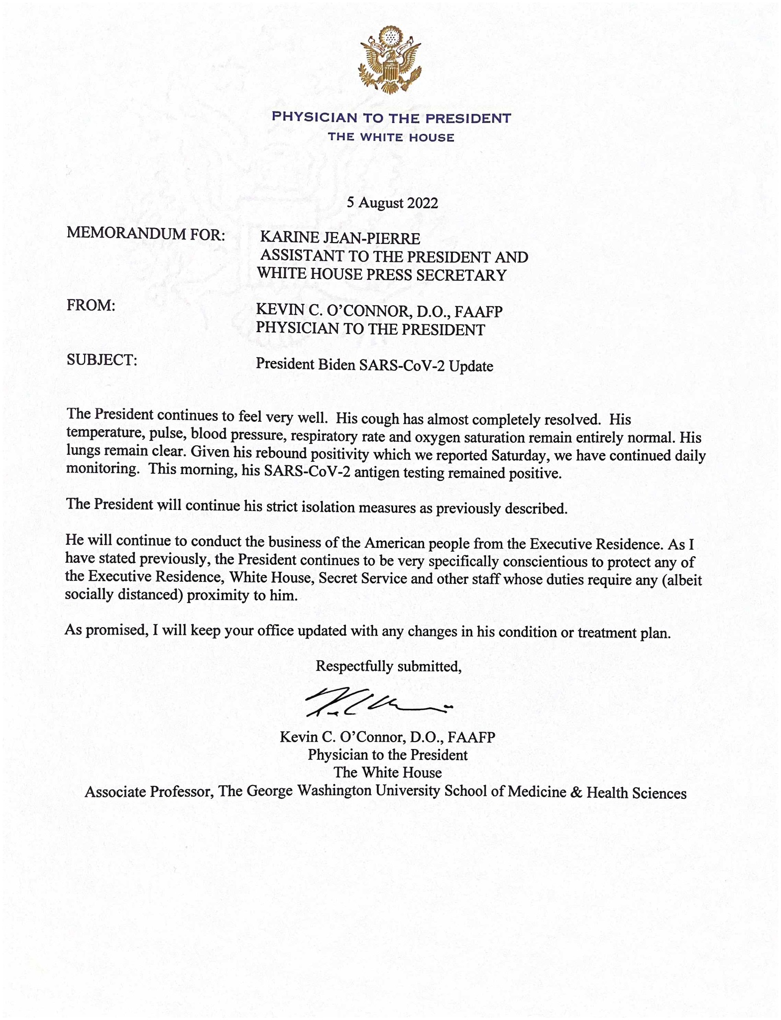 Скриншот письма Кевина О'Коннора