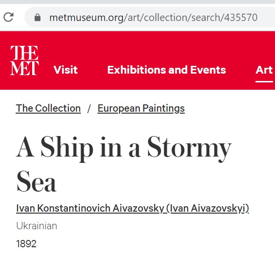 Музей Метрополитен признал Репина и Айвазовского украинцами