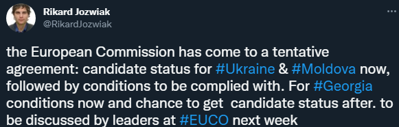 Рикард Йозвяк о рекомендации ЕК по поводу Молдовы