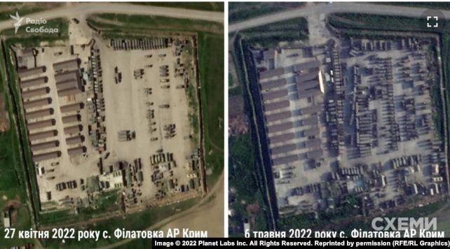 Спутник зафиксировал стягивание зенитно-ракетных сил и РСЗО армии РФ на север Крыма &ndash; в село Филатовка