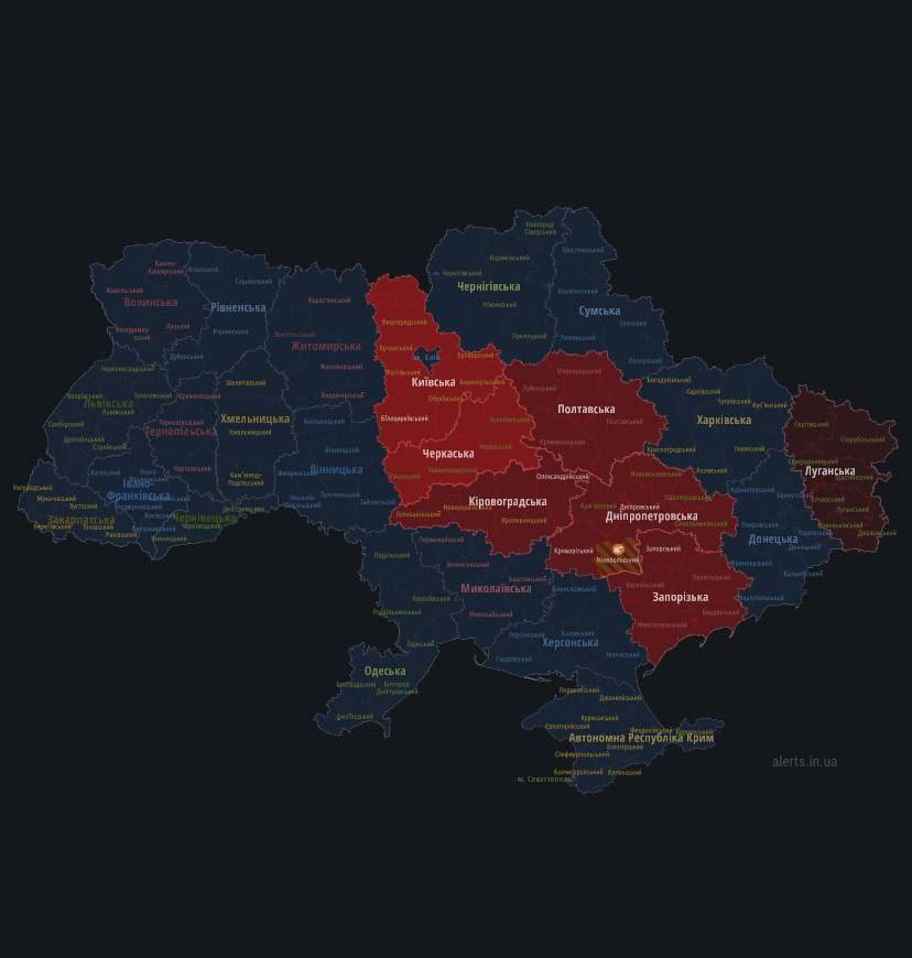 Карта воздушных тревог