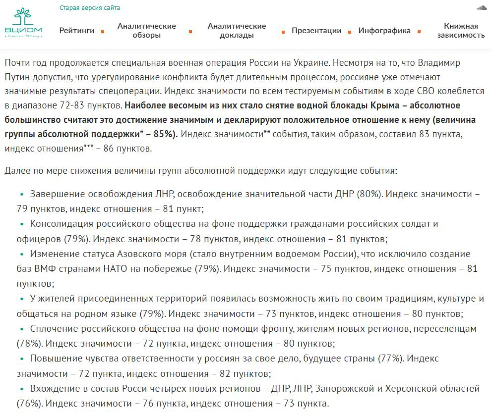 Скриншот с сайта ВЦИОМ