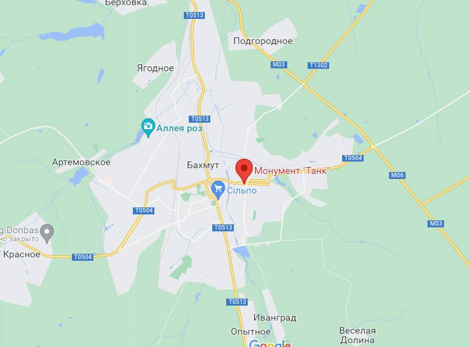 Карта Бахмута