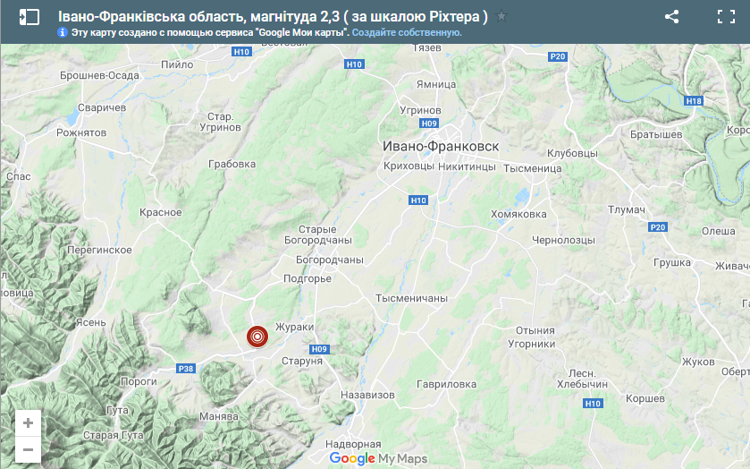 В Ивано-Франковской области произошло землетрясение