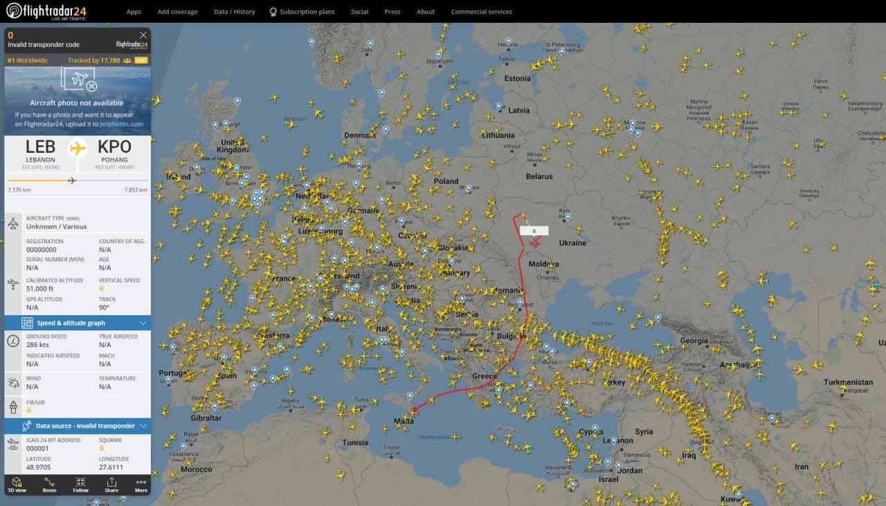 У границы Украины в районе польского Ржищева летает американский разведывательный самолет