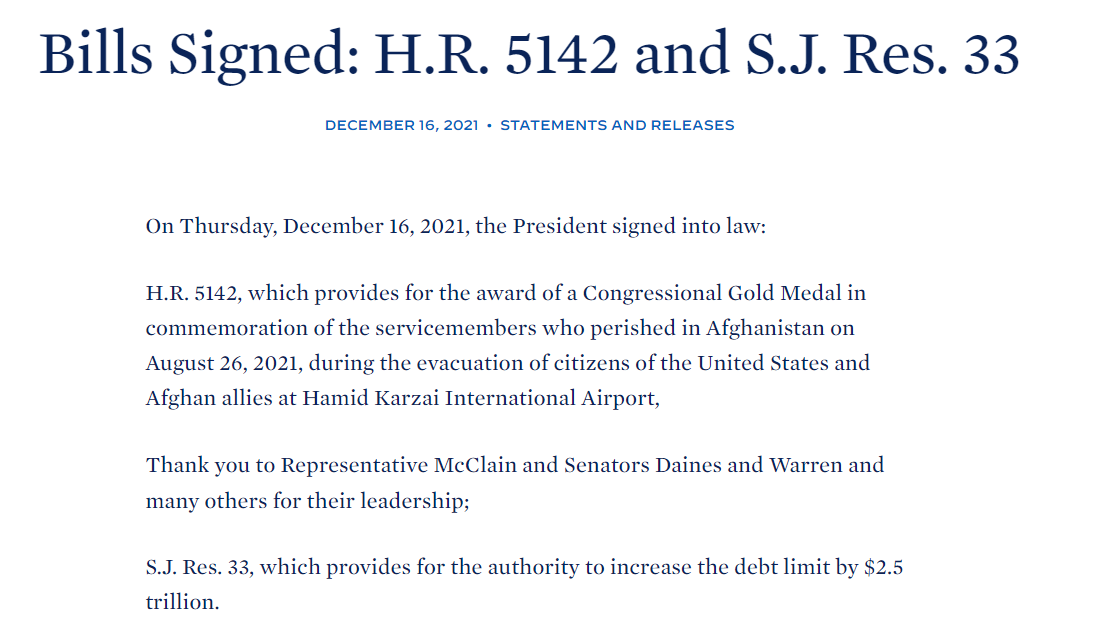 Скриншот с сайта Белого дома