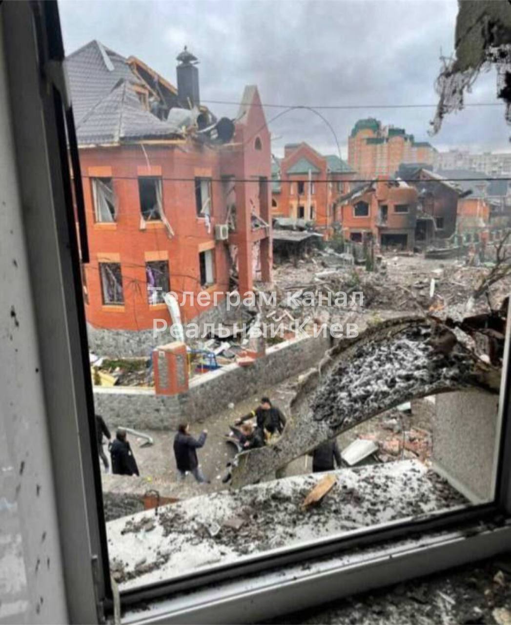 Последствия попадания снаряда по Белой Церкви. Фото: соцсети