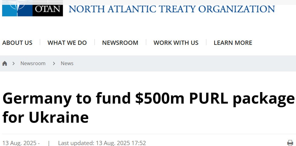 Знімок повідомлення на nato.int