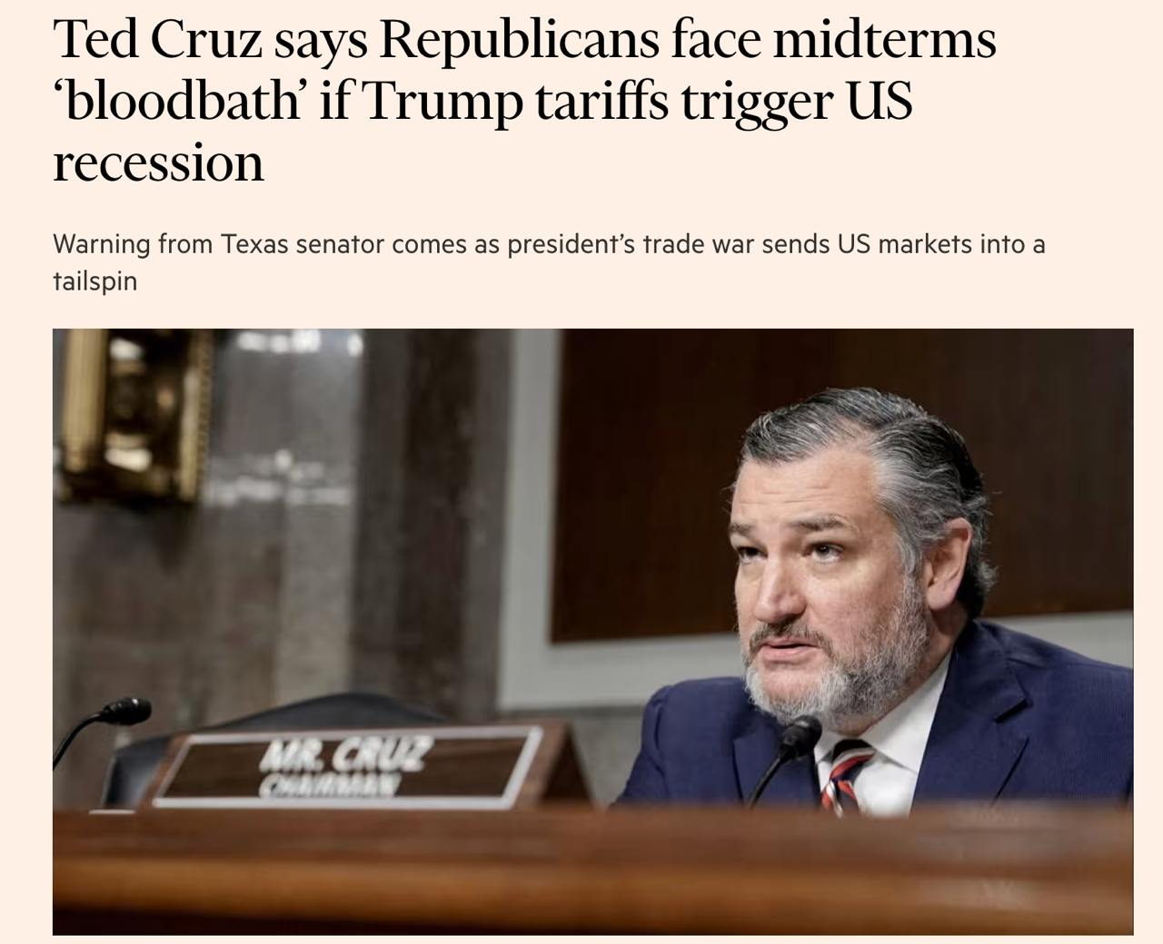 Знімок заголовка на ft.com