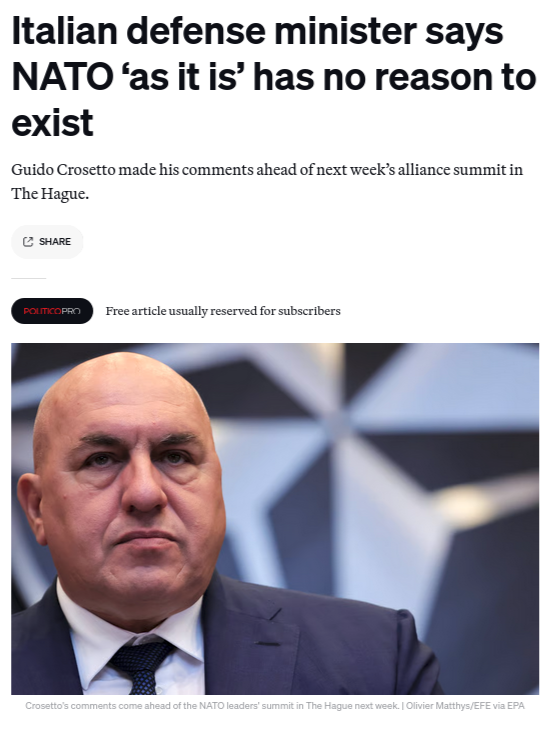 Знімок заголовка на politico.com