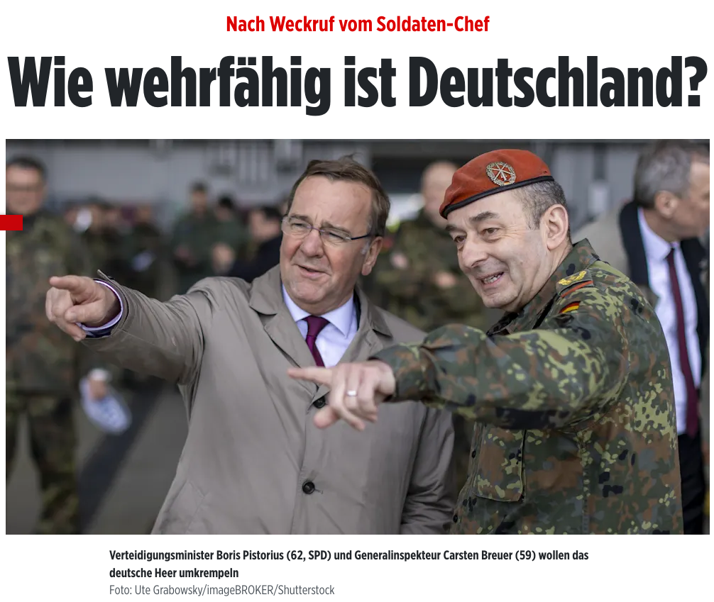 Снимок заголовка в BILD