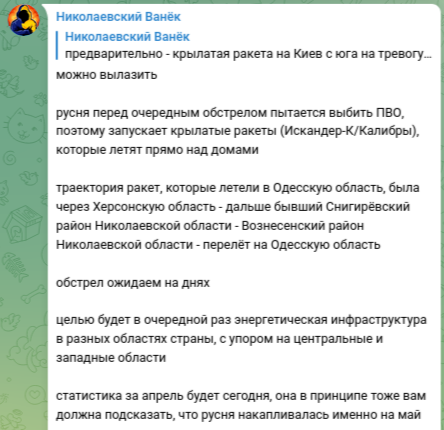 Снимок сообщиния в Телеграм